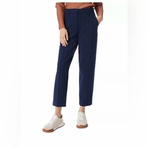 Sam Edelman Navy Pinstripe Straight-Leg Women's Pants